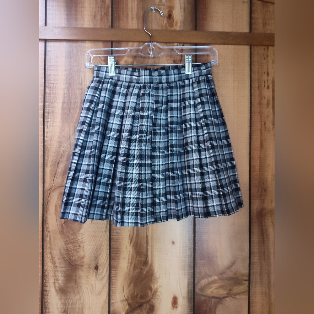 Plaid Black and Gray Women's Skirt